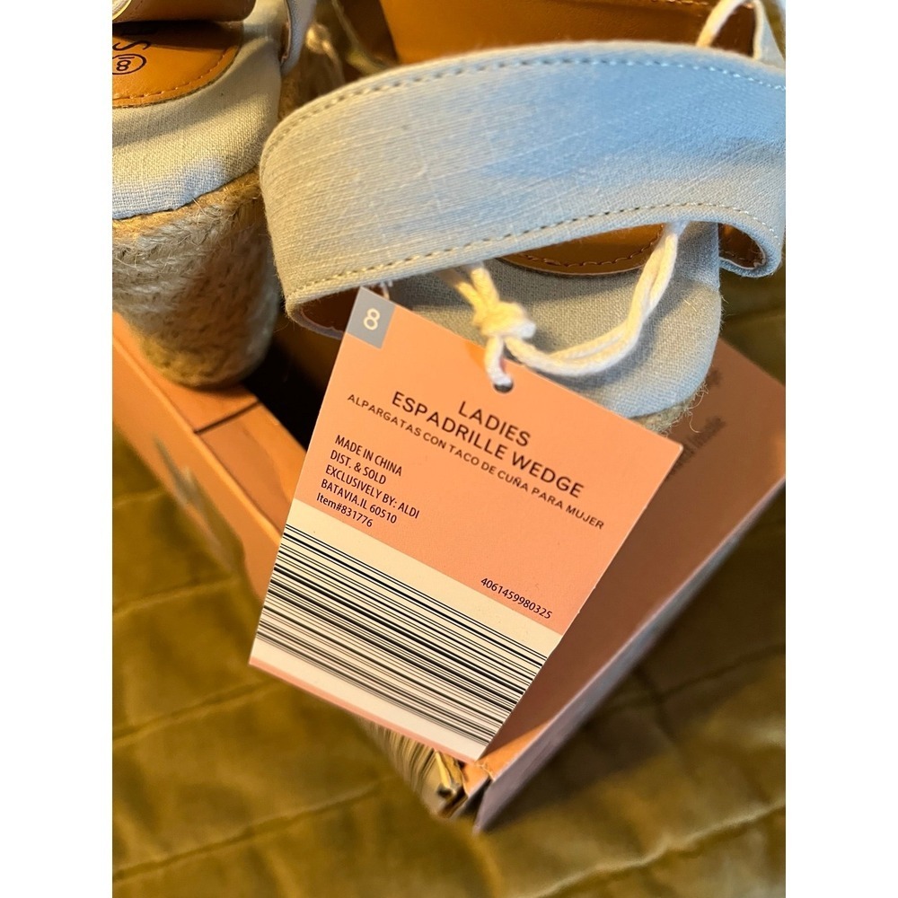 Serra Ladies Espadrille blue wedges‎ NWT/Box Sz 8 - Picture 4 of 7